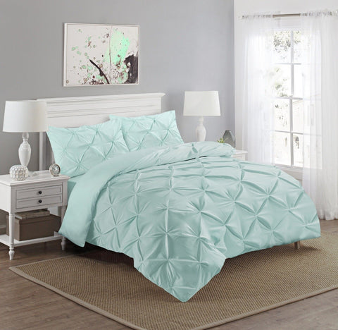 Luxury Pintuck Duvet Cover Set 100% Egyptian cotton With Pillowcase Single Double King Super King bedandbathLinens