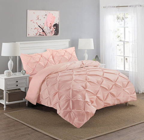 Luxury Pintuck Duvet Cover Set 100% Egyptian cotton With Pillowcase Single Double King Super King bedandbathLinens