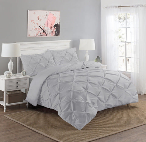 Luxury Pintuck Duvet Cover Set 100% Egyptian cotton With Pillowcase Single Double King Super King bedandbathLinens