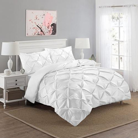 Luxury Pintuck Duvet Cover Set 100% Egyptian cotton With Pillowcase Single Double King Super King bedandbathLinens