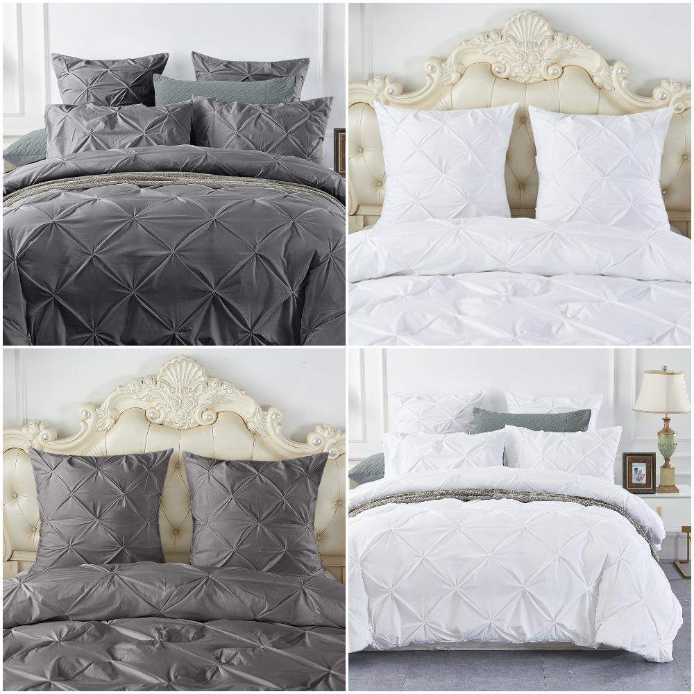 Diamond Pintuck Pinch Pleat Duvet Cover Set