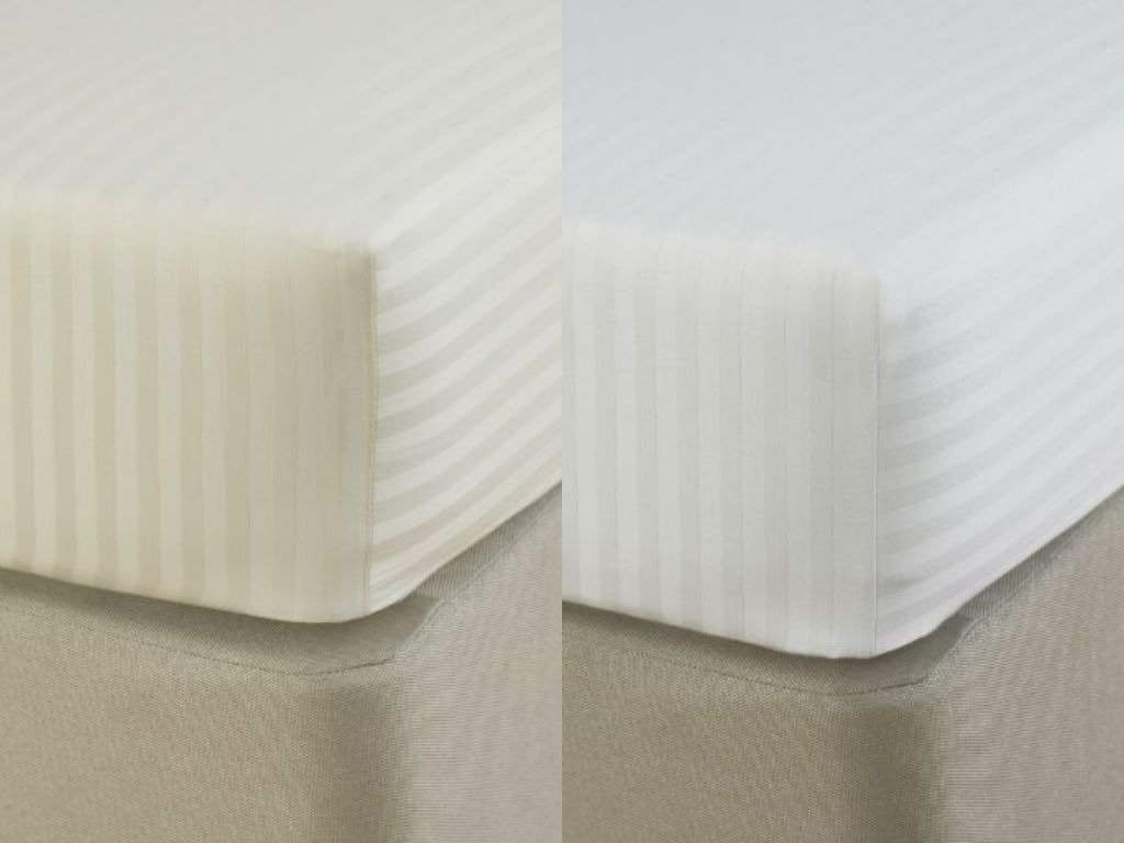 COTTON SATIN STRIPE BED SHEETS
