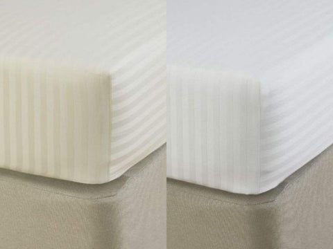 COTTON SATIN STRIPE BED SHEETS