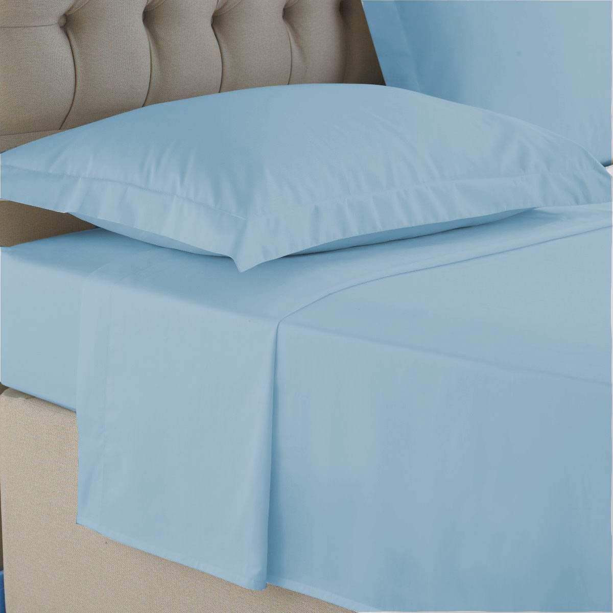Plain 100% Egyptian Cotton 200 TC Flat Bed Sheets Luxury Single Double King Sizes Bed and Bath Linen