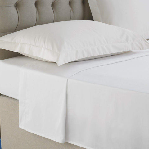 Plain 100% Egyptian Cotton 200 TC Flat Bed Sheets Luxury Single Double King Sizes Bed and Bath Linen