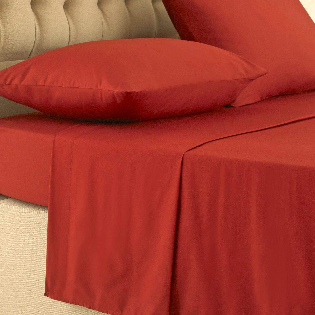 Plain 100% Egyptian Cotton 200 TC Flat Bed Sheets Luxury Single Double King Sizes Bed and Bath Linen