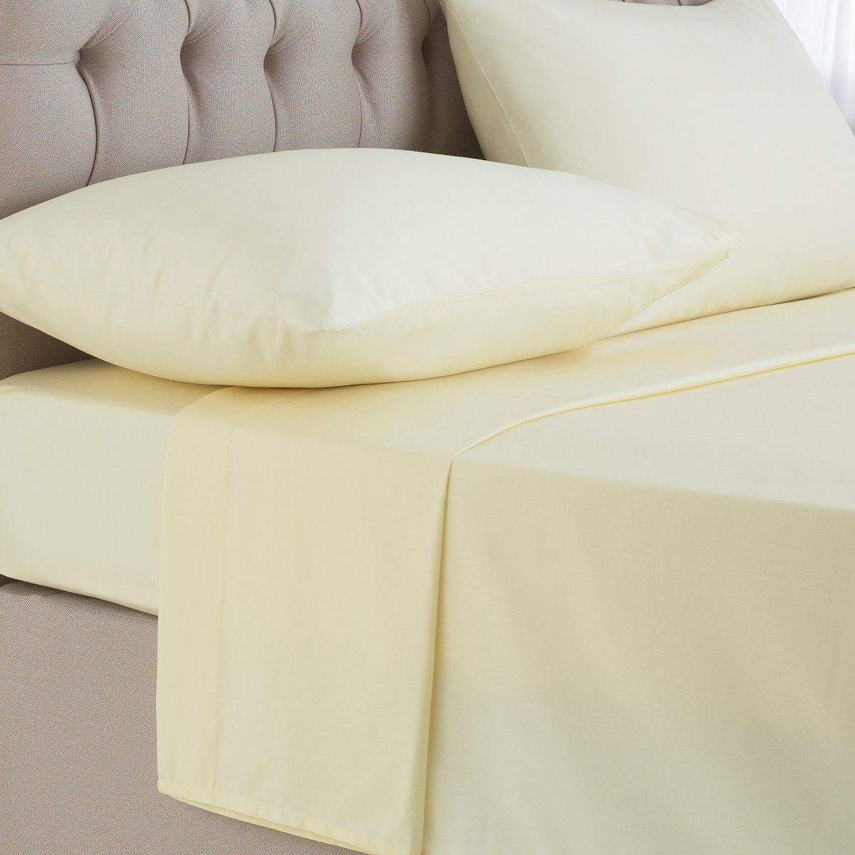 Plain 100% Egyptian Cotton 200 TC Flat Bed Sheets Luxury Single Double King Sizes Bed and Bath Linen