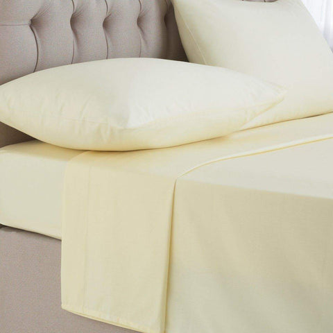 Plain 100% Egyptian Cotton 200 TC Flat Bed Sheets Luxury Single Double King Sizes Bed and Bath Linen