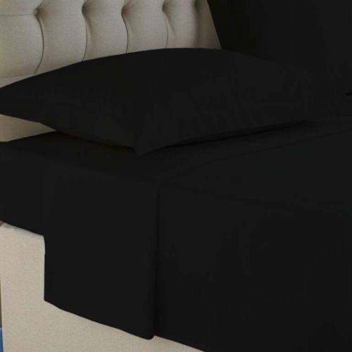 Plain 100% Egyptian Cotton 200 TC Flat Bed Sheets Luxury Single Double King Sizes Bed and Bath Linen