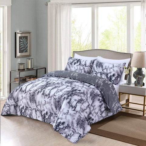 grey marble bedding