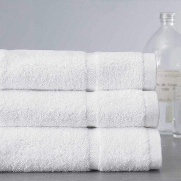 450 GSM, Antibacterial, White Cotton Bath Sheets Set