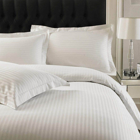 White Stripe Sateen Duvet Set