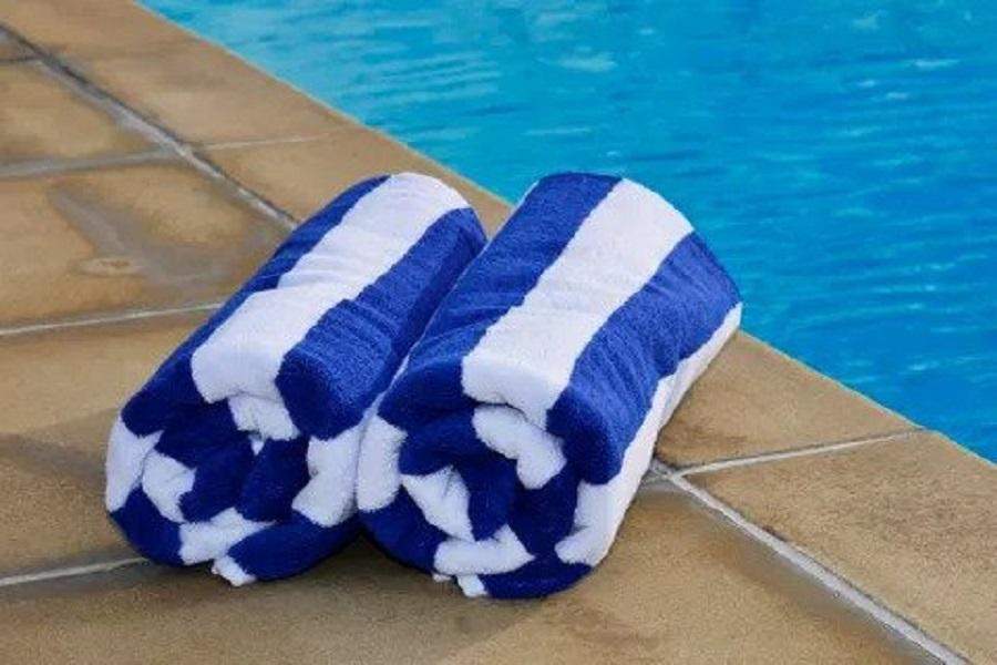 Stripe Beach Towel 100% Cotton Pool Towels Pack of 2 BedandbathLinen