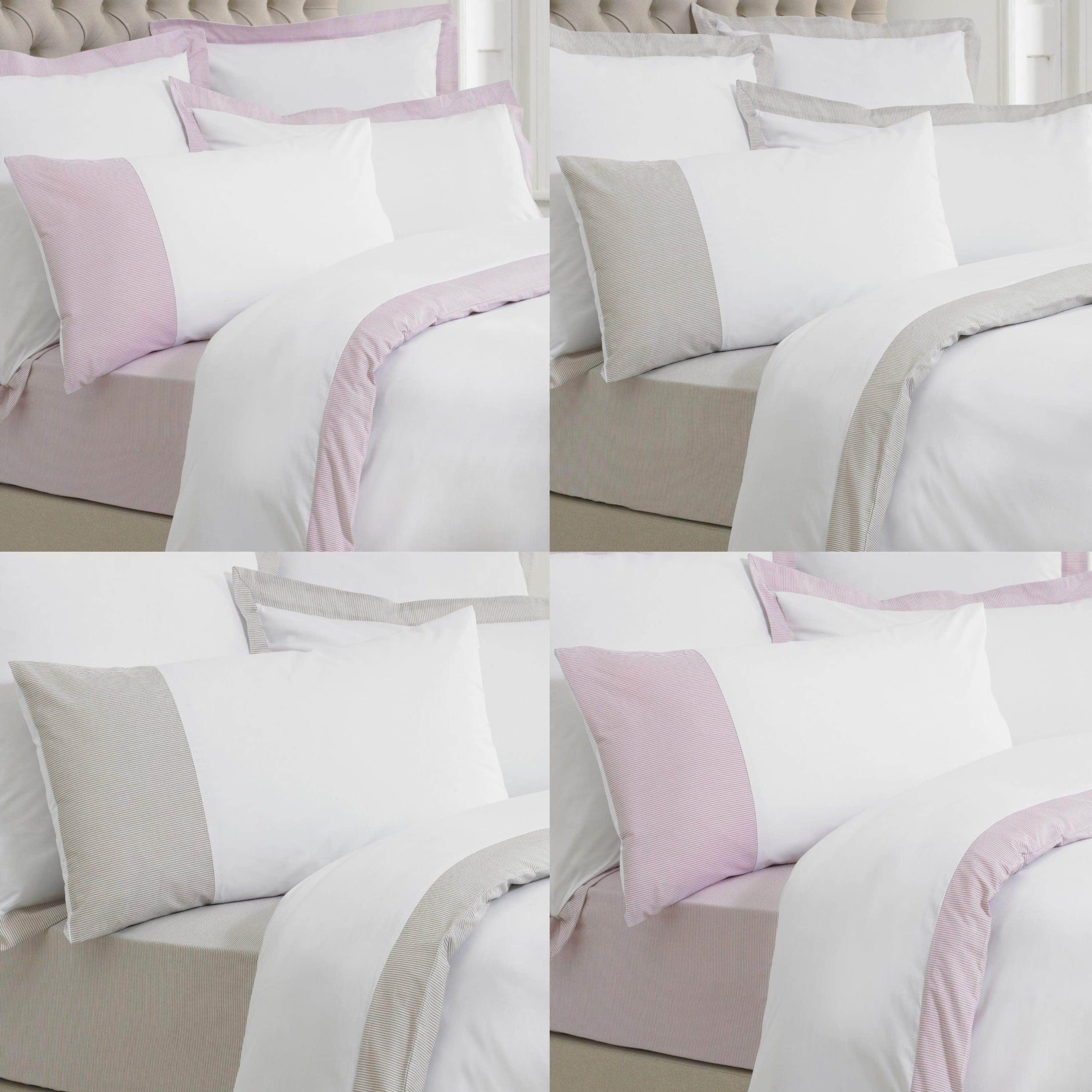pink and white striped duvet cover