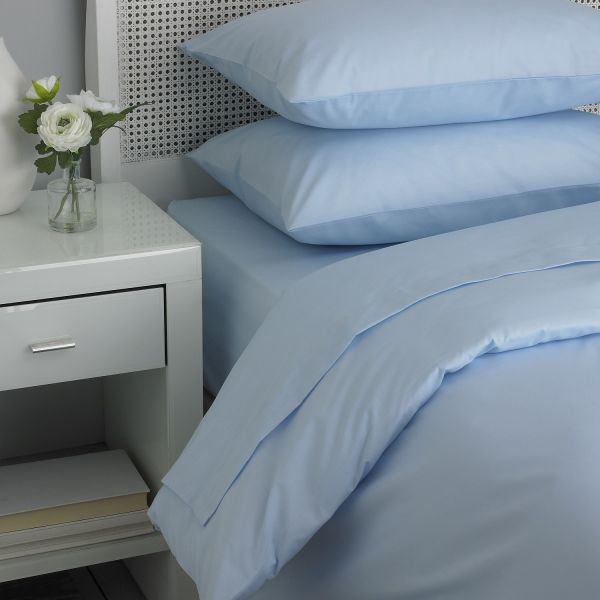 Sky blue flat bed sheet